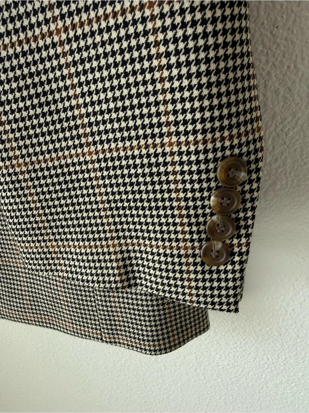 Vintage Lauren Ralph Lauren 42R Houndstooth 100% Wool Blazer Macy's Men's Store